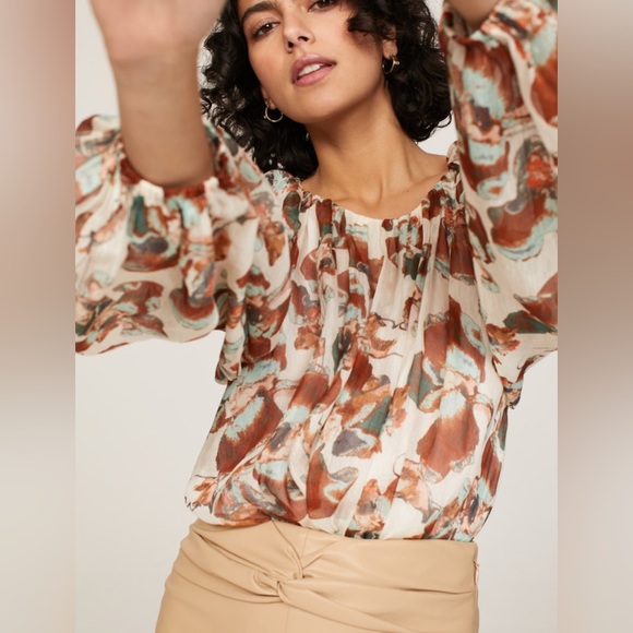 Tanya Taylor silk top - needs some love! Floral Blouse ($345 retail) size small - Picture 1 of 8